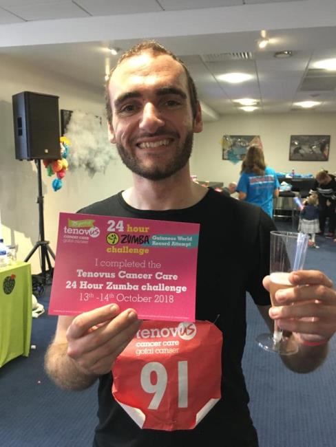 Tom  at the 24 hour Zumba challenge